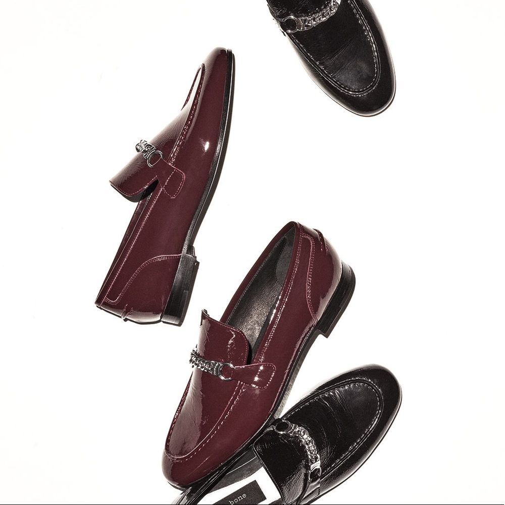 Rag & Bone Oxblood Patent Leather Cooper Loafers